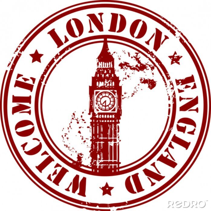 Fototapete Grunge Stempel mit London, England, innerhalb Willkommen
