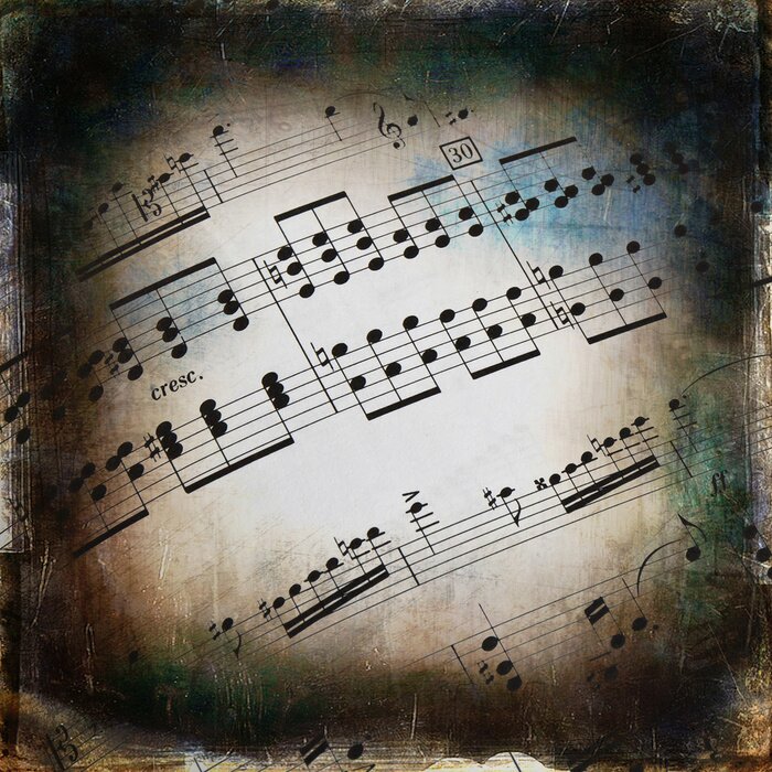 Fototapete Grunge Textur von Papier mit Musik