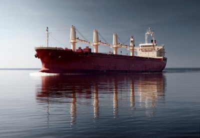 Fototapete Güterschiff auf See