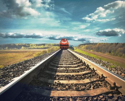 Fototapete Güterzug mit 3D Effekt