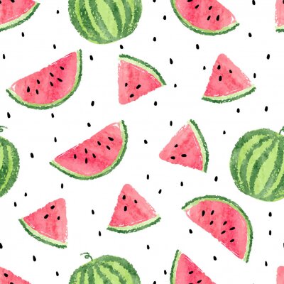 Fototapete Hälften und Viertel von Wassermelonen