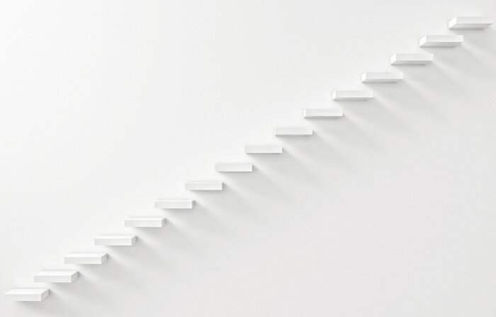 Fototapete Hängende weiße Treppe