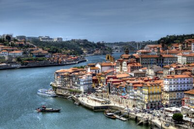 Fototapete Häuser am Hafen in Portugal