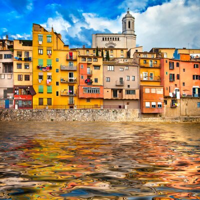Fototapete Häuser am Wasser in Girona