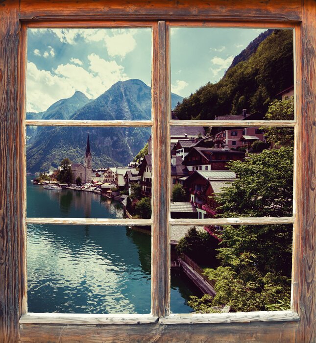 Fototapete Häuser an see