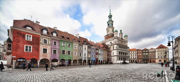 Fototapete Häuser bei Marktplatz in Posen