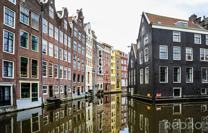 Fototapete Häuser entlang des Kanals