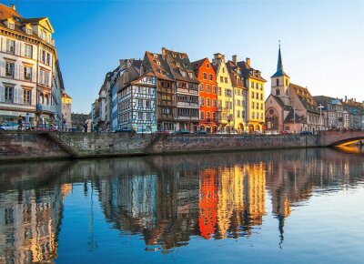 Fototapete Häuser in Straßburg am Wasser