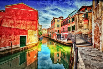Fototapete Häuser in Venedig wie gemalt