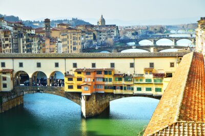 Fototapete Häuser und brücken in Florenz