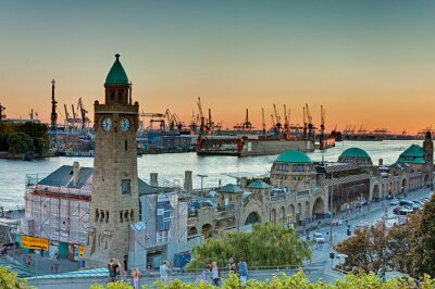 Fototapete Hafen und Schiffe in Hamburg