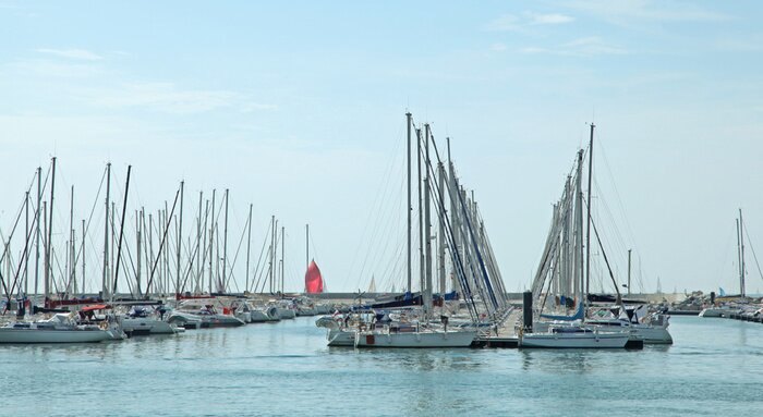 Fototapete Hafen voll von Segelbooten