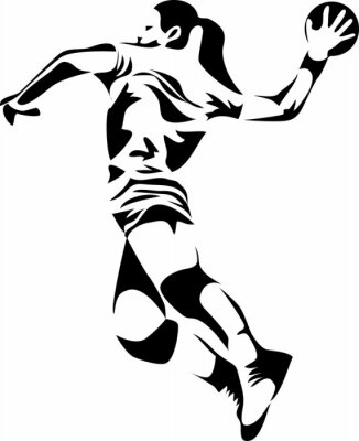 Fototapete Handball schwarz-weiß