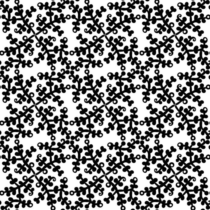 Fototapete Handbemaltes Schwarzweiss-Muster