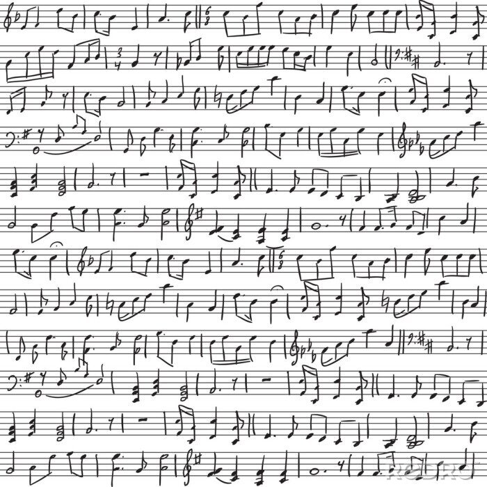 Fototapete handgeschriebenen Noten