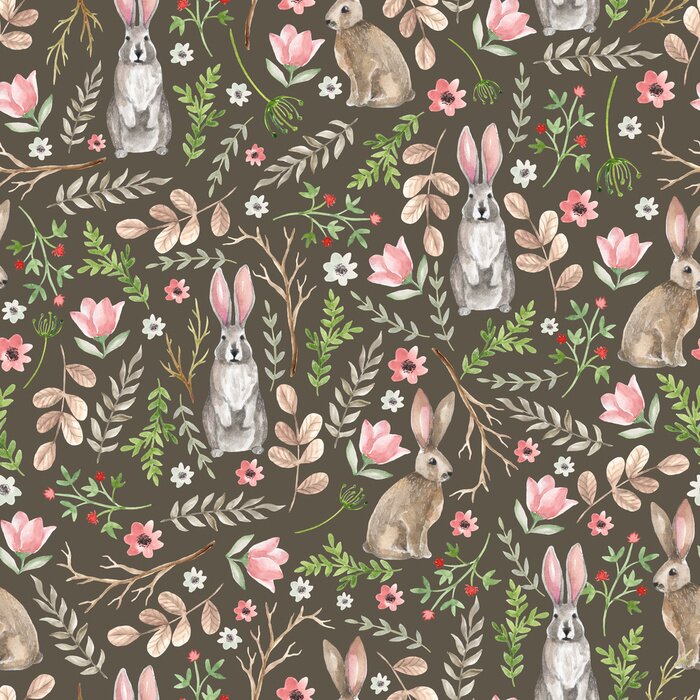 Fototapete Hasen und empfindliche Pflanzen