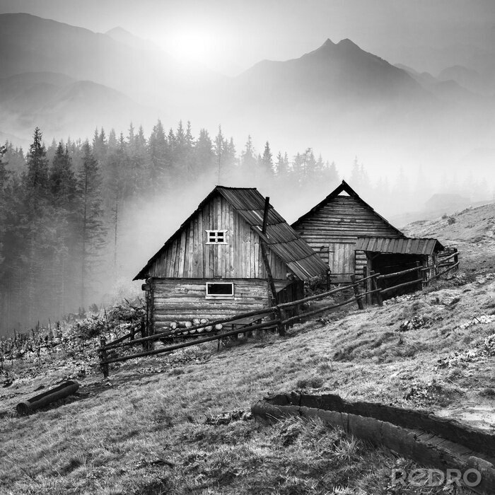 Fototapete Haus in den Bergen