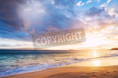 Fototapete Hawaiianischer Sonnenuntergang am Strand