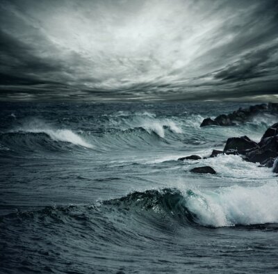 Fototapete Heftiger Sturm über dem Ozean