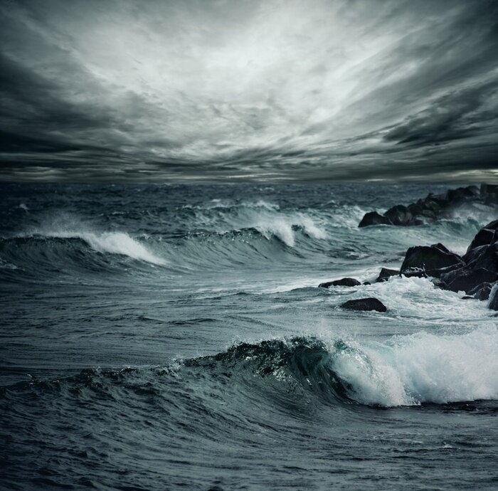 Fototapete Heftiger Sturm über dem Ozean