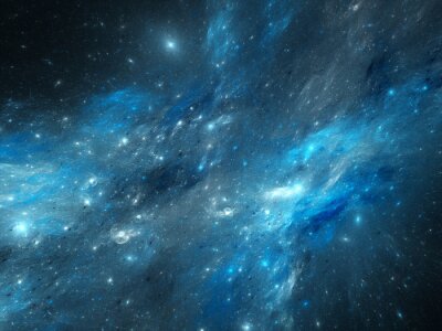 Fototapete Hellblaue Galaxie in Kosmos