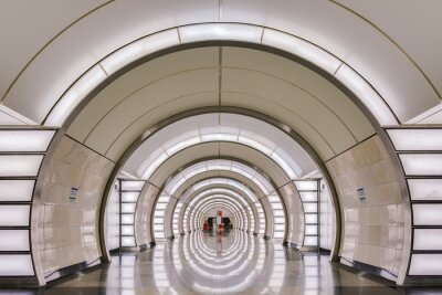 Fototapete Heller moderner Tunnel