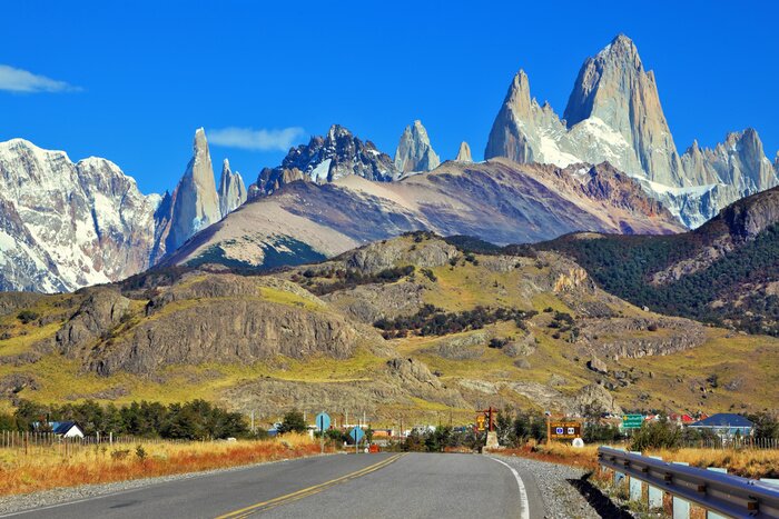 Fototapete Herbstlandschaft der patagonischen Berge