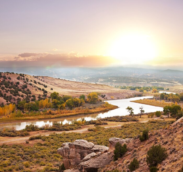 Fototapete Herbstlandschaft mit Feldern