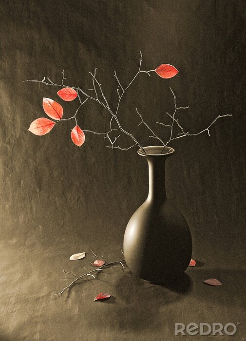 Fototapete Herbstliche Zweige in einer Vase