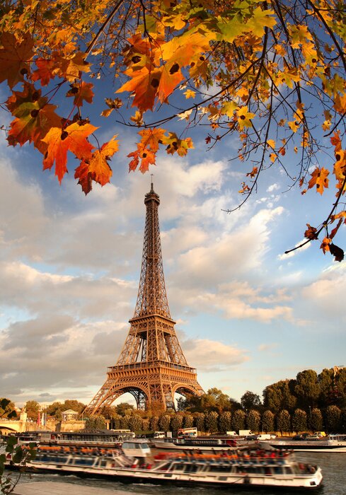 Fototapete Herbstlicher Blick auf Paris