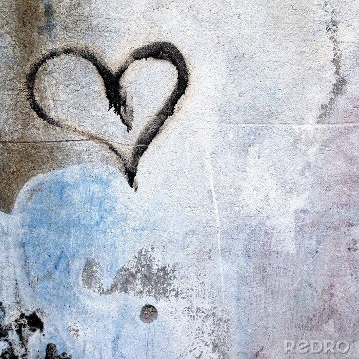 Fototapete Herz auf Graffiti