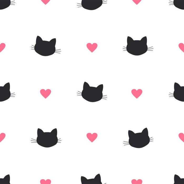 Fototapete Herzen und Katzen