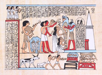 Hieroglyphen auf Papyrus