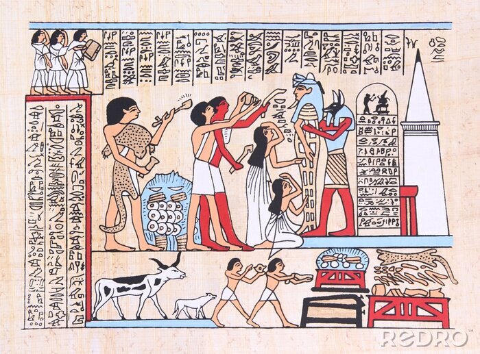 Fototapete Hieroglyphen auf Papyrus