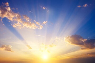 Fototapete Himmel in Tönen der untergehenden Sonne