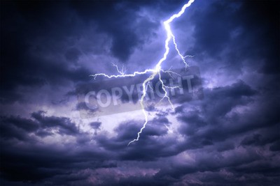 Fototapete Himmel mit Blitzen