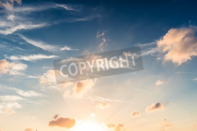 Fototapete Himmel mit untergehender Sonne