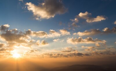 Fototapete Himmel mit Wolken bei Sonnenuntergang