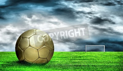 Fototapete Himmel über Fußballrasen