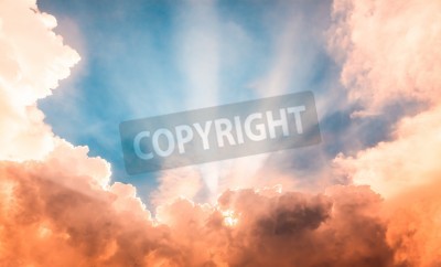 Fototapete Himmel und flauschige Wolken