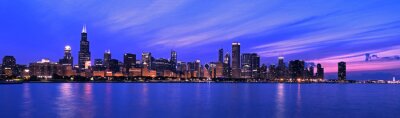 Fototapete Himmelblaues Panorama von Chicago