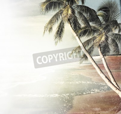 Fototapete Himmlischer Strand mit Palme