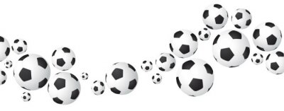 Fototapete Hintergrund aus Fußbällen