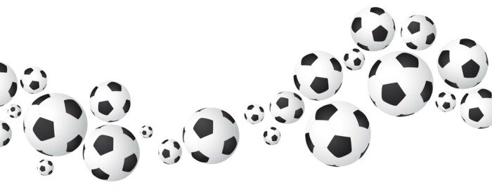 Fototapete Hintergrund aus Fußbällen