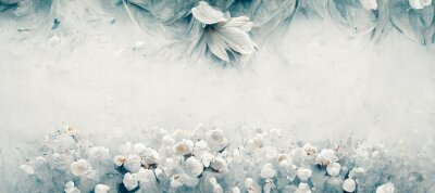 Fototapete Hintergrund mit weißen Blumen