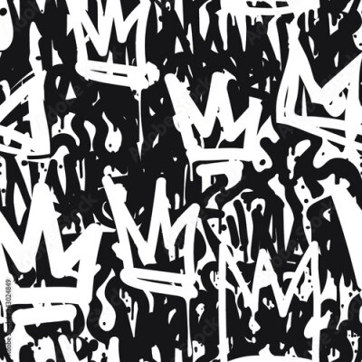 Fototapete Hip-Hop-Graffiti in Monochrom