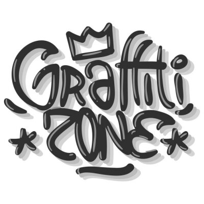 Hip Hop Related Tag Graffiti Influenced Label Sign Logo  Lettering for t shirt or sticker on a white background. Vector Image.