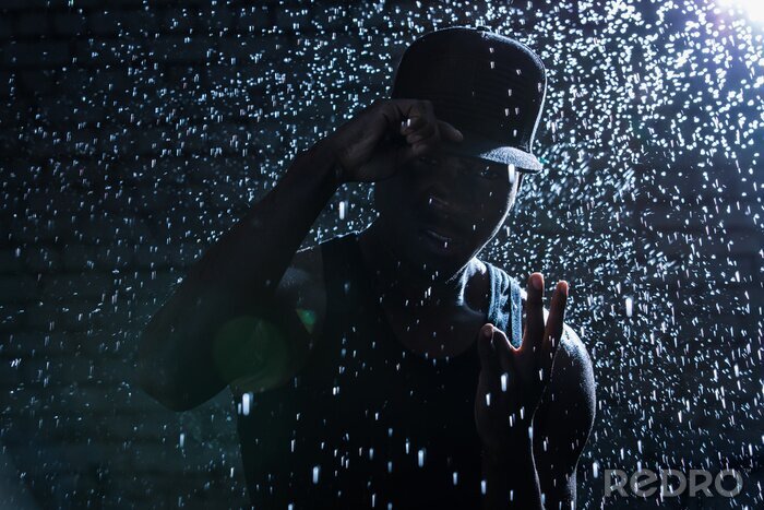 Fototapete Hip-Hop tanzen im Regen