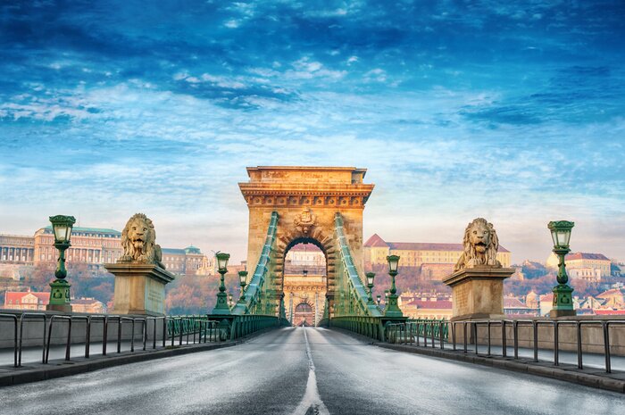 Fototapete Historische Brücke in Budapest