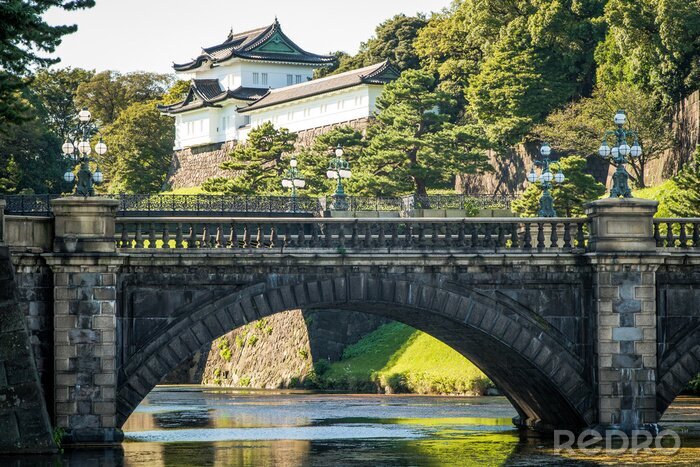 Fototapete Historische Brücke in Tokio